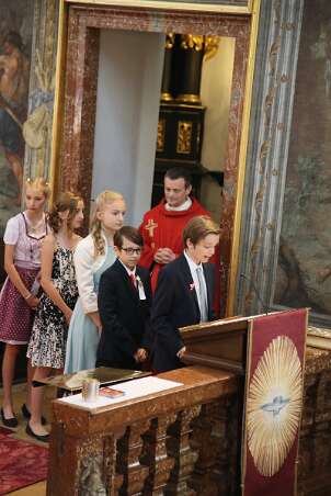 Firmung mit Abt Petrus und Altabt Berthold