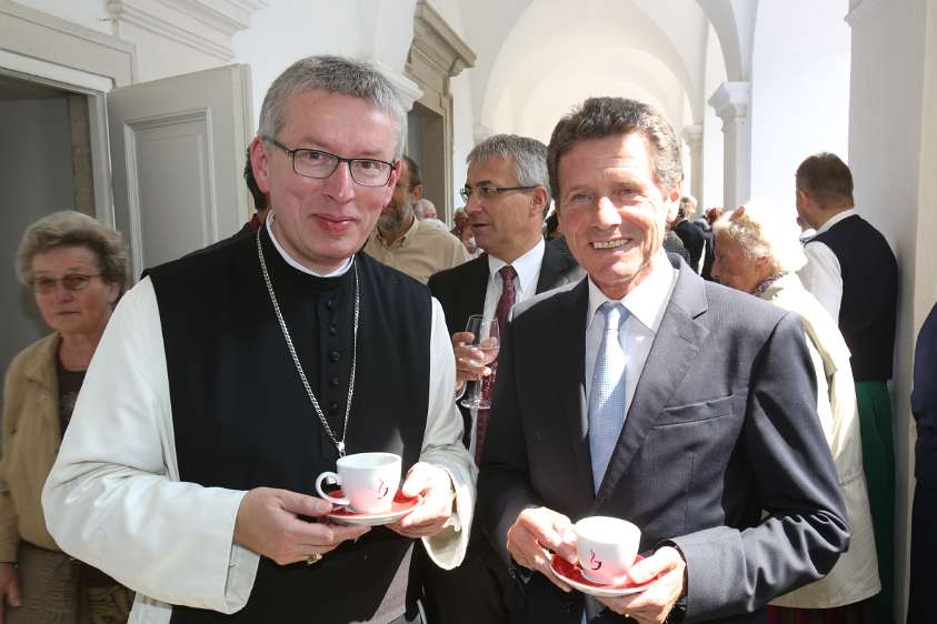 GrundSteinLegung für den HochSchul-AusBau Abt Maximilian Heim mit dem Bundesminister für Wissenschaft und Forschung, Dr. Karlheinz Töchterle.
